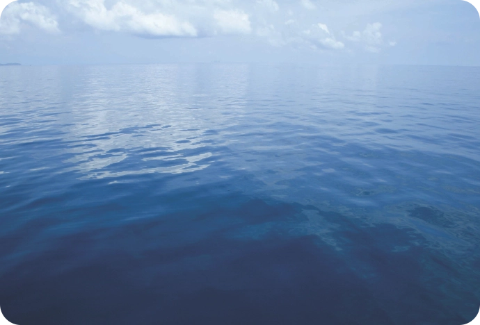 Clear blue water